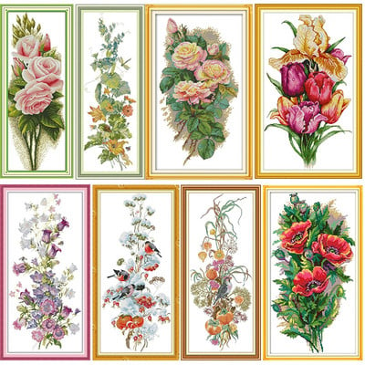 DIY Flower Series Printing Kit Cross Stitch 11CT 14CT counted and stamped embroidery Craft Set Κεντήματα Δώρα διακόσμησης σπιτιού