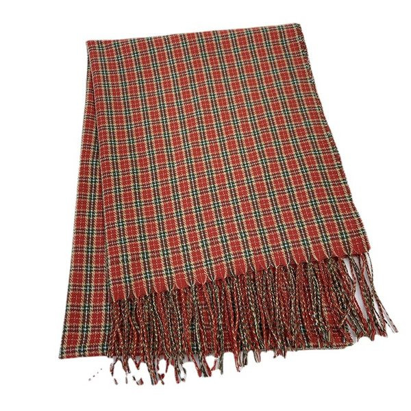 Γυναικείο καρό κασκόλ  με κρόσσια - μήκος 200 cm