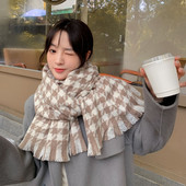 Ženski jesensko-zimski karirani šal-retro model