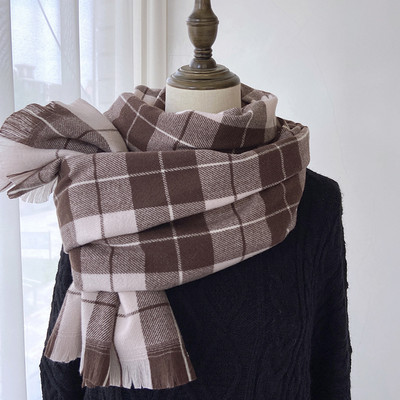 Φθινοπωρινό χειμωνιάτικο καρό κασκόλ για γυναίκες νέο μοντέλο