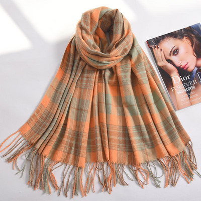 Casual καρό  κασκόλ  με κρόσσια για γυναίκες