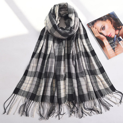 Casual καρό  κασκόλ  με κρόσσια για γυναίκες