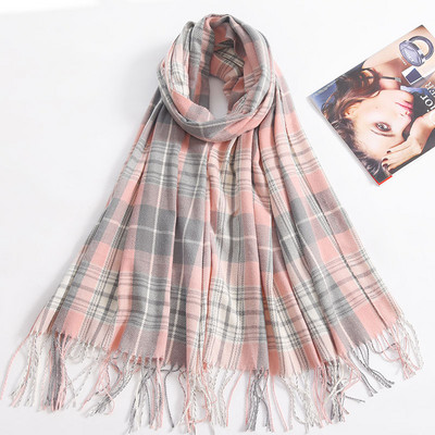 Casual καρό  κασκόλ  με κρόσσια για γυναίκες