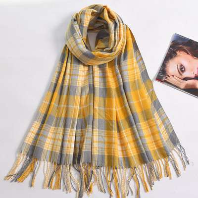 Casual καρό  κασκόλ  με κρόσσια για γυναίκες