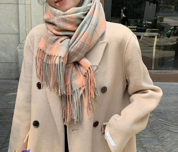 Casual καρό  κασκόλ  με κρόσσια για γυναίκες