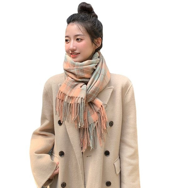 Casual καρό  κασκόλ  με κρόσσια για γυναίκες