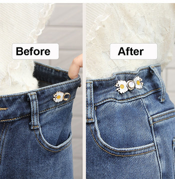 4 τμχ Σφιχτό κουμπί μέσης για γυναικεία φούστα Παντελόνι Τζιν Ρυθμιζόμενο κλιπ μέσης Μεταλλικές καρφίτσες Αξεσουάρ ρούχων