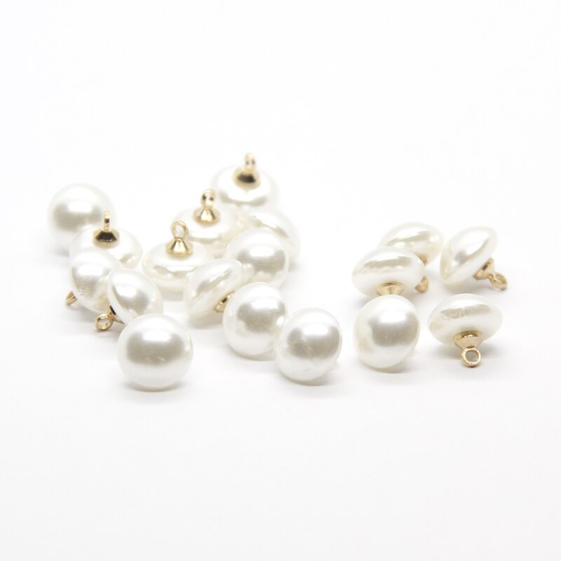 10mm Μανιτάρι Faux Πλαστικό Πουκάμισο ημικύκλιο Πέρλες Κουμπιά Χρυσό Κουμπί Στέλεχος για Γυναικεία Ρούχα Παιδικά Διακοσμητικά Μίνι Ραπτικής DIY