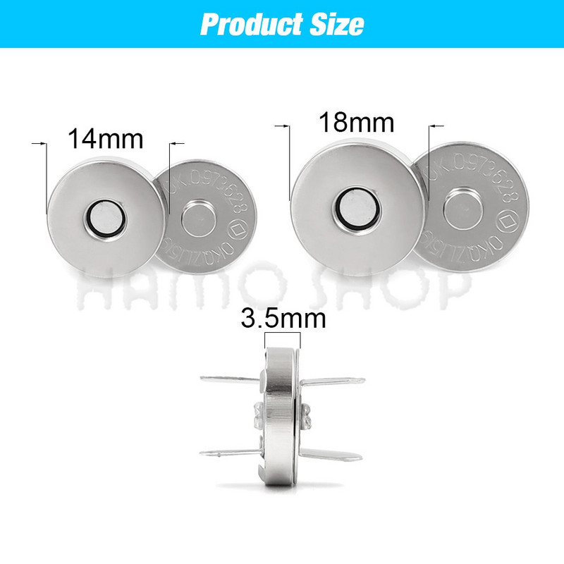 10 σετ/παρτίδα Μαγνητικά κουμπιά κουμπώματα κουμπιά Τσάντα τσάντα Πορτοφόλι Τσάντες χειροτεχνίας Εξαρτήματα Αξεσουάρ Πόρπη προσρόφησης 14mm 18mm