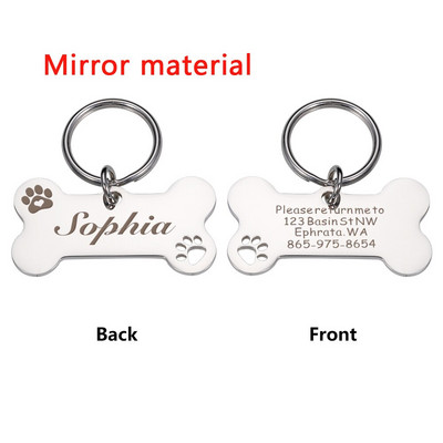 Pielāgojamas suņu kaklasiksnas adreses birkas suņiem medaļa ar iegravētu vārdu Kaķēns kucēns Piederumi personalizēta kaķa kaklarotas ķēde