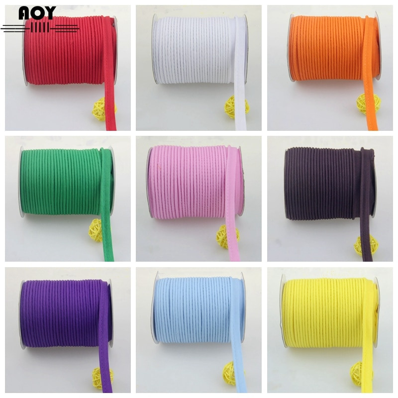 1/2" (12 mm) kokvilnas nobīde cauruļvadu vada lentes nospriegojuma iesiešana DIY savārstīšanai apģērbu šūšanai un apgriešanai mājas tekstila 5 jardi