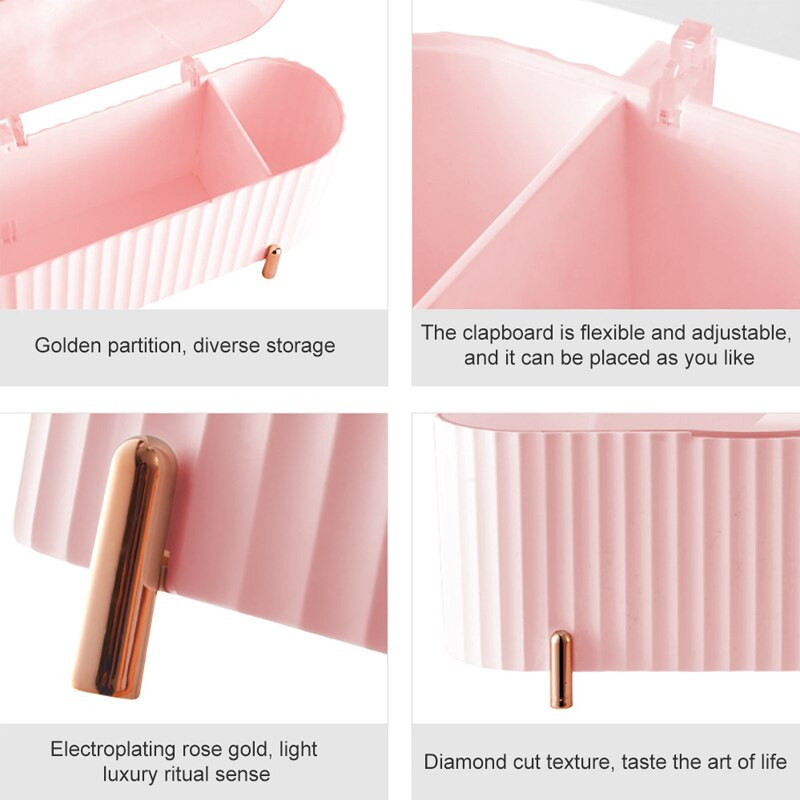 Πλαστικό κουτί αποθήκευσης μακιγιάζ Επιτραπέζιο επιτραπέζιο βαμβακερό μάκτρο Καλλυντικά Κοσμήματα Beauty Egg Organizer Σπίτι Μπάνιο Κουτιά δοχείων με προστασία από τη σκόνη