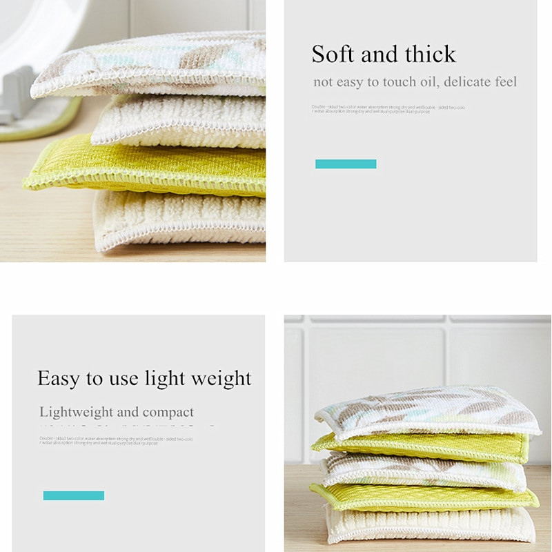 5 τμχ Σφουγγάρι κουζίνας μαγικό μαξιλάρι καθαρισμού μικροϊνών μαλακό πανί οικιακής χρήσης για σφουγγάρια πιάτων χωρίς γρατσουνιές 15*10cm