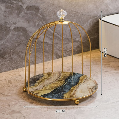 Nešiojamas vonios kambario makiažo laikiklis kosmetikos priemonėms lūpų dažams mados paukščių narvelio stiliaus plieninė metalinė tualeto laikymo lentyna