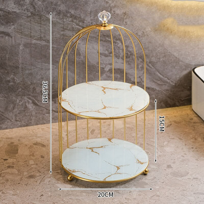 Nešiojamas vonios kambario makiažo laikiklis kosmetikos priemonėms lūpų dažams mados paukščių narvelio stiliaus plieninė metalinė tualeto laikymo lentyna