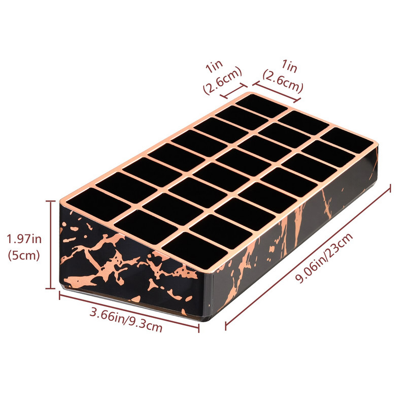 Organizér na rúž, držiak na lesk na pery s 24 miestami, akrylové držiaky a organizéry na rúž, štetce, fľaštičky, lesk na pery