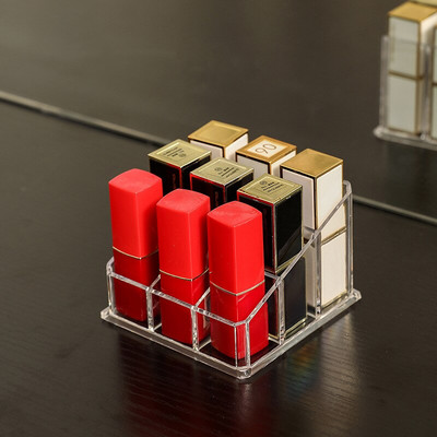 Cutie de depozitare pentru ruj rezistentă la praf în stil japonez cu capac Suport de depozitare din acril Glazură pentru buze Suport pentru ruj de finisare pentru machiaj de birou