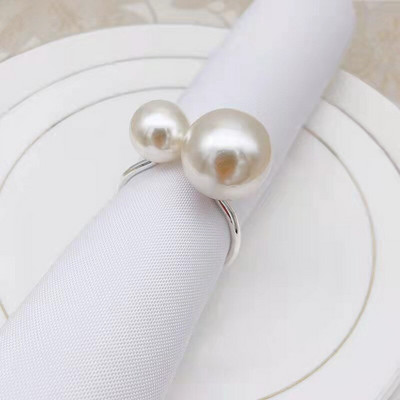 6 kom. Elegantni biserni prstenovi za salvete Zlatna narukvica za krštenje Metalni držač za salvete Vjenčani dar Dekoracija svadbenog tuša Oprema za zabavu