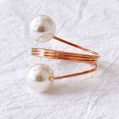 6 kom. Elegantni biserni prstenovi za salvete Zlatna narukvica za krštenje Metalni držač za salvete Vjenčani dar Dekoracija svadbenog tuša Oprema za zabavu