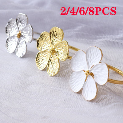 2/4/6/8pcs Plum Napkin Rings For Wedding Table Decoration  5 Petals Lucky Flower Napkin Rings Holder Party Supplies