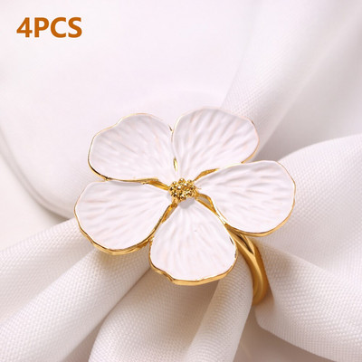 2/4/6/8 vnt slyvų servetėlių žiedai vestuvių stalo dekoravimui 5 žiedlapiai Lucky Flower servetėlių žiedų laikiklio vakarėlio reikmenys