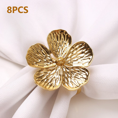 2/4/6/8 vnt slyvų servetėlių žiedai vestuvių stalo dekoravimui 5 žiedlapiai Lucky Flower servetėlių žiedų laikiklio vakarėlio reikmenys