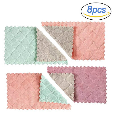 8 ΤΕΜ. Πετσέτες μικροϊνών απορροφητικό πανιά καθαρισμού κουζίνας Αντικολλητικά πετσέτες πιάτων λαδιού Πανάκια χαρτοπετσέτες Επιτραπέζια σκεύη Πετσέτα καθαρισμού οικιακής χρήσης