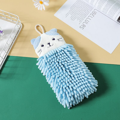 Chenille χαριτωμένο σκούπισμα χεριών Πετσέτες προσώπου Κουζίνα με κρεμαστούς βρόχους Γρήγορη στέγνωμα Μαλακές απορροφητικές πετσέτες μικροϊνών Αξεσουάρ μπάνιου