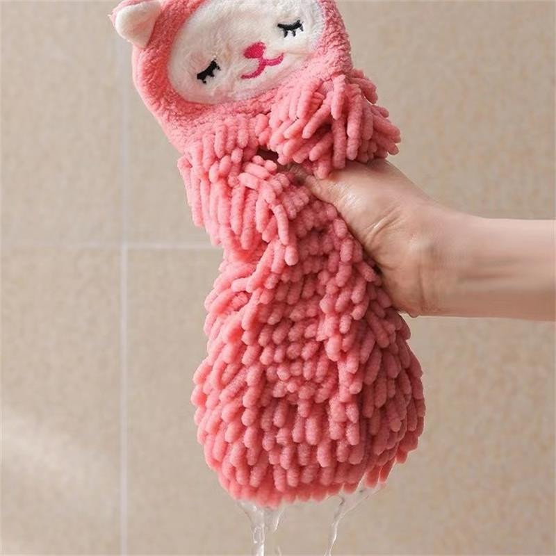 Chenille χαριτωμένο σκούπισμα χεριών Πετσέτες προσώπου Κουζίνα με κρεμαστούς βρόχους Γρήγορη στέγνωμα Μαλακές απορροφητικές πετσέτες μικροϊνών Αξεσουάρ μπάνιου