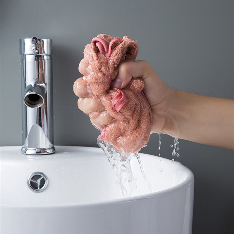 Coral Fleece Πετσέτα Χεριών Bowknot Super Absorbent Microfiber Μαλακό Γρήγορο Στέγνωμο Αποτελεσματικό Καθαρισμός Πανί Πιάτων Πανί κουζίνας Εργαλεία μπάνιου