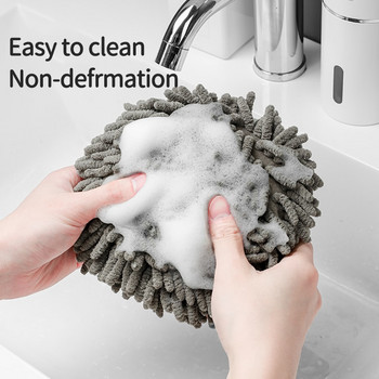 Абсорбираща шенилна кърпа за ръце Подложка за почистване на кухня Кърпа за почистване с висящо въже Почистваща топка Полезни неща за дома