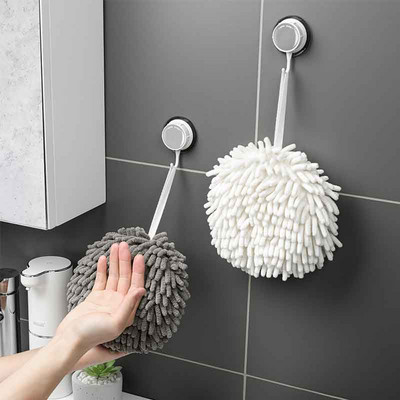 Prosop de mână absorbant de chenille Tampă de curățat pentru prosop de curățat bucătărie cu minge de curățare frânghie de agățat Lucruri utile pentru casă
