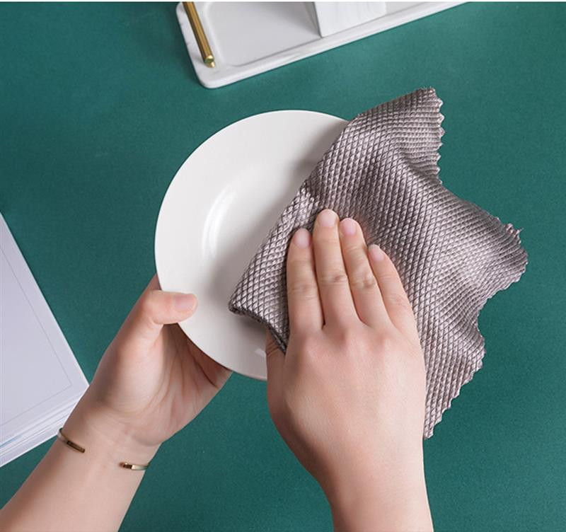 5 τεμάχια/σετ κουρέλια σκουπίσματος αντιλιπαντικών κουζίνας Αποτελεσματική ζυγαριά ψαριού Πανί καθαρισμού Πανί καθαρισμού Πετσέτα καθαρισμού πιάτων για το σπίτι