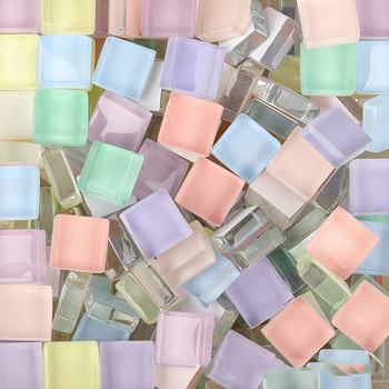 100 g стъклени мозаечни плочки Цветни 1 cm квадратни мозаечни занаятчийски материали за деца/деца Многоцветни опционални мозаечни камъни Направи си сам