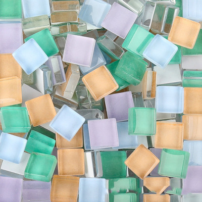 100 g staklenih mozaik pločica, šareni kvadratni materijal od 1 cm za izradu mozaika za djecu/djecu, višebojni opcijski DIY kamenčići za mozaik