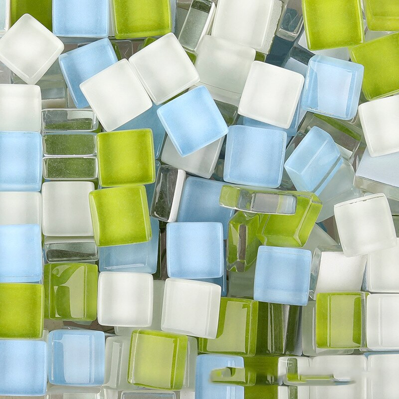 100 g staklenih mozaik pločica, šareni kvadratni materijal od 1 cm za izradu mozaika za djecu/djecu, višebojni opcijski DIY kamenčići za mozaik
