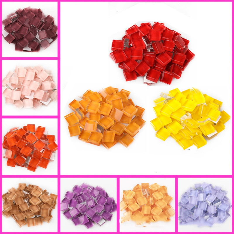 100 g staklenih mozaik pločica, šareni kvadratni materijal od 1 cm za izradu mozaika za djecu/djecu, višebojni opcijski DIY kamenčići za mozaik