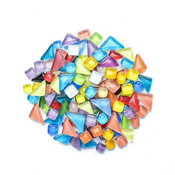 50PCS Смесено кристално стъкло с неправилна форма Цветни мозаечни камъни Направи си сам ръчно изработени детски креативни аксесоари за декорация Стикер