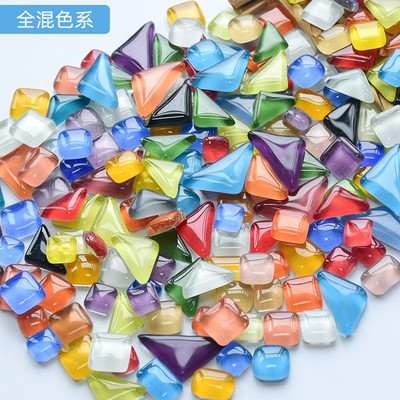 50 vnt. netaisyklingos formos mišraus krištolinio stiklo spalvingi mozaikiniai akmenys, pasidaryk pats, rankų darbo vaikų kūrybinių dekoravimo priedų lipdukas