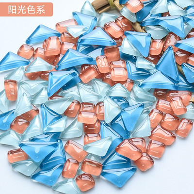 50 vnt. netaisyklingos formos mišraus krištolinio stiklo spalvingi mozaikiniai akmenys, pasidaryk pats, rankų darbo vaikų kūrybinių dekoravimo priedų lipdukas