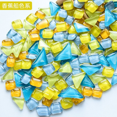 50 vnt. netaisyklingos formos mišraus krištolinio stiklo spalvingi mozaikiniai akmenys, pasidaryk pats, rankų darbo vaikų kūrybinių dekoravimo priedų lipdukas