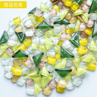 50 vnt. netaisyklingos formos mišraus krištolinio stiklo spalvingi mozaikiniai akmenys, pasidaryk pats, rankų darbo vaikų kūrybinių dekoravimo priedų lipdukas