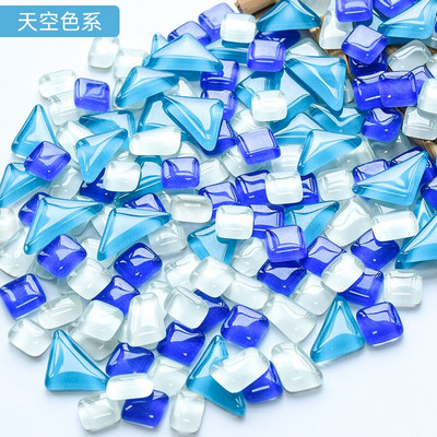 50 vnt. netaisyklingos formos mišraus krištolinio stiklo spalvingi mozaikiniai akmenys, pasidaryk pats, rankų darbo vaikų kūrybinių dekoravimo priedų lipdukas