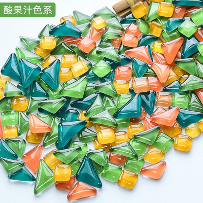 50 vnt. netaisyklingos formos mišraus krištolinio stiklo spalvingi mozaikiniai akmenys, pasidaryk pats, rankų darbo vaikų kūrybinių dekoravimo priedų lipdukas