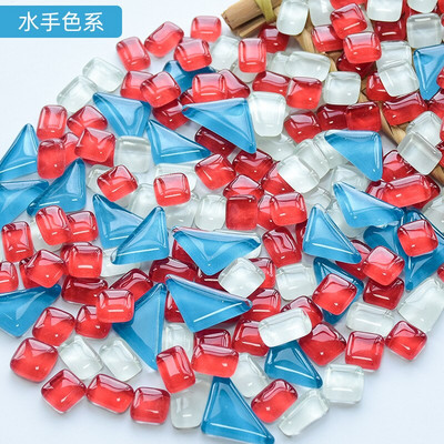 50 vnt. netaisyklingos formos mišraus krištolinio stiklo spalvingi mozaikiniai akmenys, pasidaryk pats, rankų darbo vaikų kūrybinių dekoravimo priedų lipdukas