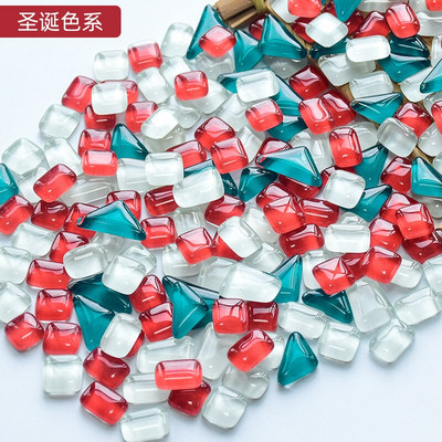 50 vnt. netaisyklingos formos mišraus krištolinio stiklo spalvingi mozaikiniai akmenys, pasidaryk pats, rankų darbo vaikų kūrybinių dekoravimo priedų lipdukas