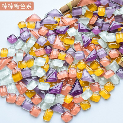 50 vnt. netaisyklingos formos mišraus krištolinio stiklo spalvingi mozaikiniai akmenys, pasidaryk pats, rankų darbo vaikų kūrybinių dekoravimo priedų lipdukas