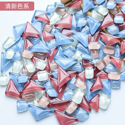 50 vnt. netaisyklingos formos mišraus krištolinio stiklo spalvingi mozaikiniai akmenys, pasidaryk pats, rankų darbo vaikų kūrybinių dekoravimo priedų lipdukas