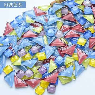 50 vnt. netaisyklingos formos mišraus krištolinio stiklo spalvingi mozaikiniai akmenys, pasidaryk pats, rankų darbo vaikų kūrybinių dekoravimo priedų lipdukas