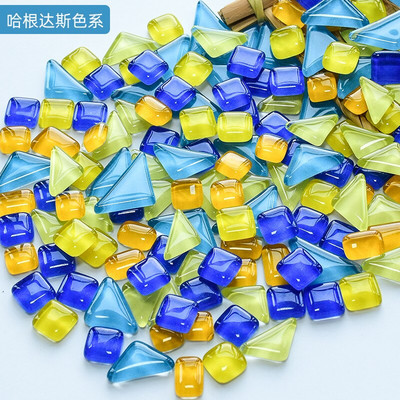 50 vnt. netaisyklingos formos mišraus krištolinio stiklo spalvingi mozaikiniai akmenys, pasidaryk pats, rankų darbo vaikų kūrybinių dekoravimo priedų lipdukas